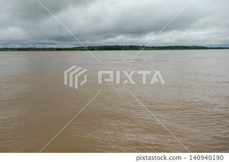 meeting of the waters, junction of Negro river and Amazonas river, in Manaus, Brazil meeting of the waters, junction of Negro river and Amazonas river, in Manaus, Brazil 140940190
