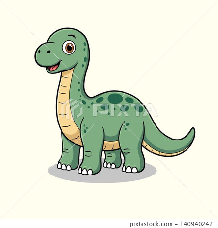Cute cartoon brontosaurus character Cute cartoon brontosaurus character 140940242