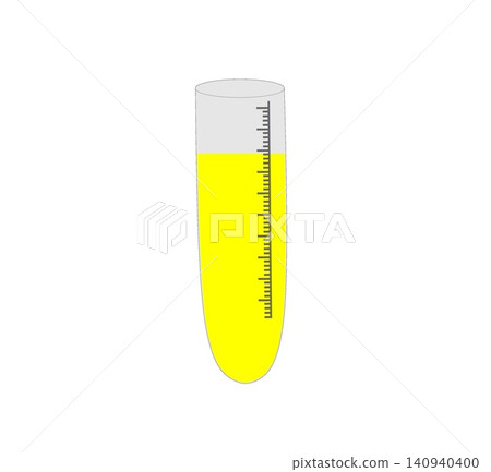 Graduated Test Tube with Measurement Scale and Yellow Liquid Isolated on White Background Graduated Test Tube with Measurement Scale and Yellow Liquid Isolated on White Background 140940400