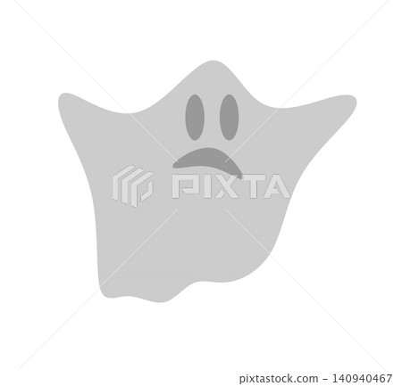 Spooky ghost silhouette cartoon character illustration on white background Spooky ghost silhouette cartoon character illustration on white background 140940467