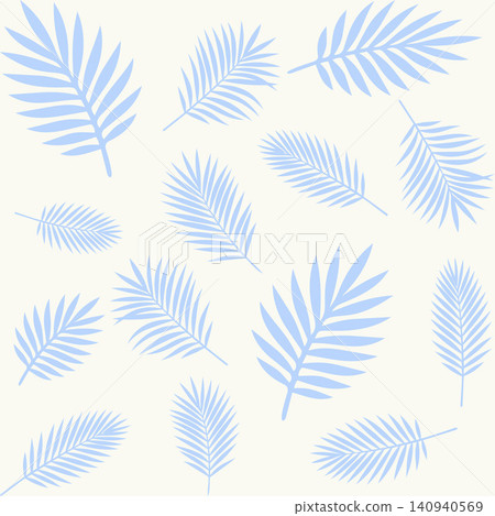 Minimal Blue Tropical Leaves Repeat Background 140940569