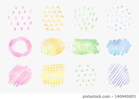 Watercolor-style hand-drawn pattern illustration set (vector version) Watercolor-style hand-drawn pattern illustration set (vector version) 140940803