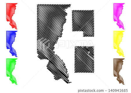 Union, Perkins and Turner County, State of South Dakota (U.S. county, United States of America, USA, U.S., US) map vector illustration, scribble sketch map Union, Perkins and Turner County, State of South Dakota (U.S. county, United States of America, USA, U.S., US) map vector illustration, scribble sketch map 140941685