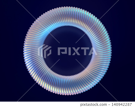 一幅3DCG插圖，描繪了一個發光的圓圈，象徵著近未來的科技。 140942287