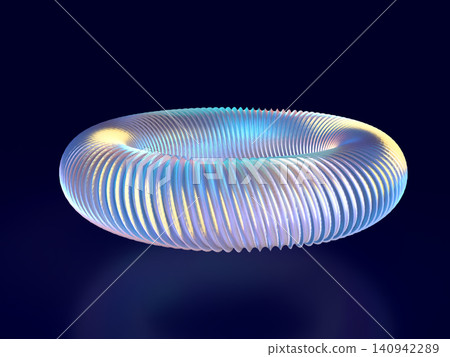 一幅3DCG插圖，描繪了一個發光的圓圈，象徵著近未來的科技。 140942289