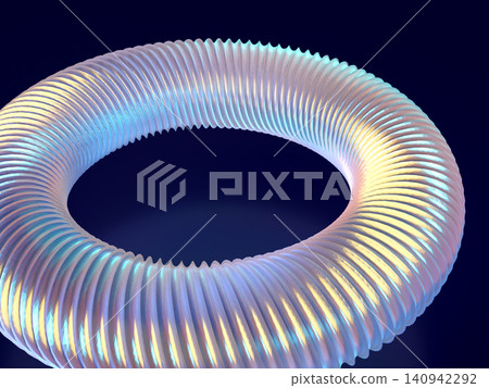 A 3DCG illustration of a glowing circle, symbolizing near-future technology. 140942292