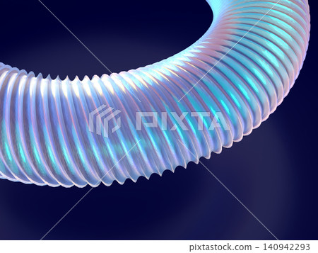 一幅3DCG插圖，描繪了一個發光的圓圈，象徵著近未來的科技。 140942293