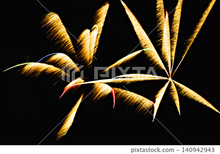 Fireworks lighting up the night sky. Pyrotechnics, abstract Fireworks lighting up the night sky. Pyrotechnics, abstract 140942943