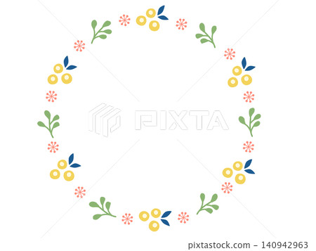 Scandinavian-style plant wreath illustration material Scandinavian-style plant wreath illustration material 140942963
