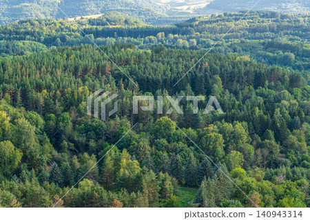 Summer Mountains Landscape with Green forest. Summer Mountains Landscape with Green forest. 140943314
