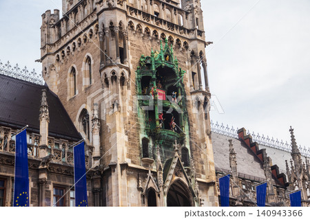 The Rathaus-Glockenspiel is a large mechanical clock located in Marienplatz Square, in Munich, Germany The Rathaus-Glockenspiel is a large mechanical clock located in Marienplatz Square, in Munich, Germany 140943366