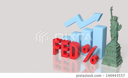 Federal Reserve Interest Rate And American Economic Growth Concept 3d render. Federal Reserve Interest Rate And American Economic Growth Concept 3d render. 140943557