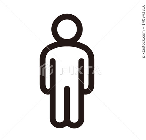 Simple human-shaped icon/pictogram illustration material (line drawing/outline) Simple human-shaped icon/pictogram illustration material (line drawing/outline) 140943816