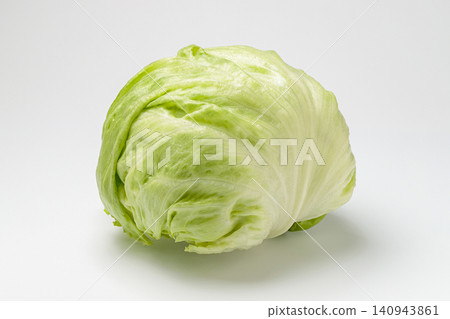 A whole lettuce placed against a white background 140943861