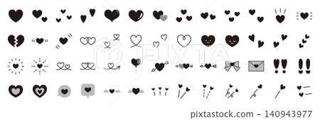 Vector illustration set of heart icons. Valentine's Day Vector illustration set of heart icons. Valentine's Day 140943977