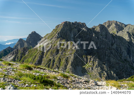 Northern Alps: From the main ridge of Yarigatake and Hotaka-dake to Kita-Hotaka-dake, Kita-Hotaka Hut, and Oku-Hotaka-dake. Northern Alps: From the main ridge of Yarigatake and Hotaka-dake to Kita-Hotaka-dake, Kita-Hotaka Hut, and Oku-Hotaka-dake. 140944070