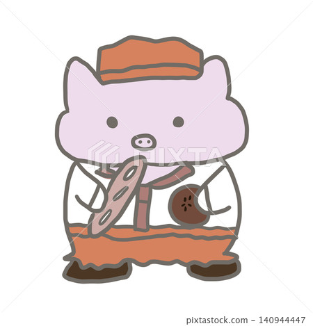 Occupational illustration: Pig baker Occupational illustration: Pig baker 140944447