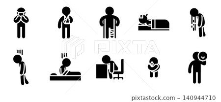 Disease and Symptom Action Icon Set - Glyph Disease and Symptom Action Icon Set - Glyph 140944710
