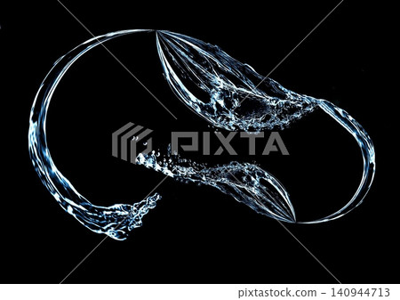 3D illustration of abstract water splashes on a black background | Clean and flowing waves and water splashes 3D illustration of abstract water splashes on a black background | Clean and flowing waves and water splashes 140944713
