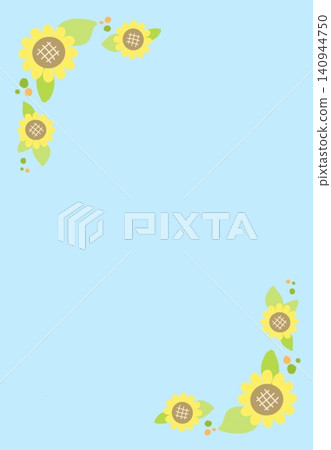 Cute watercolor sunflower frame 140944750