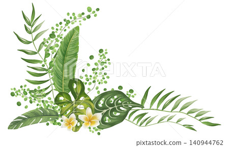 熱帶植物裝飾畫框 140944762