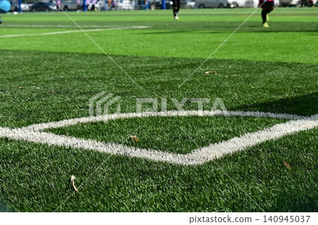 artificial green grass background for playground 140945037