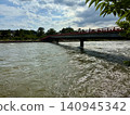 The swollen flow of the Uji River 140945342