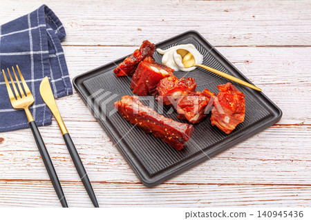 chinese Honey Glazed BBQ Pork Ribs, Traditional Char Siu Pork Spare Ribs chinese Honey Glazed BBQ Pork Ribs, Traditional Char Siu Pork Spare Ribs 140945436