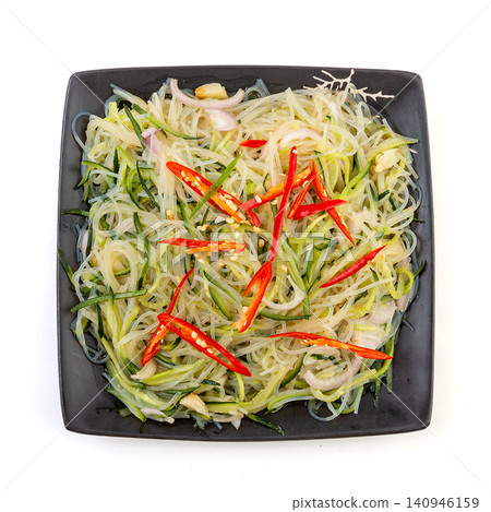 chinese Cold Glass Noodle Salad with Cucumber and Red Chili Peppers chinese Cold Glass Noodle Salad with Cucumber and Red Chili Peppers 140946159