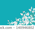 Background image of clusters of Hangesho (Saururus chinensis) in blue. 140946802