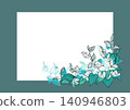Hangesho (Saururus chinensis) is the background illustration for the illustration. 140946803