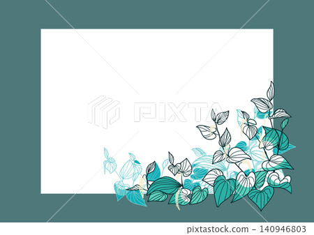 Hangesho (Saururus chinensis) is the background illustration for the illustration. Hangesho (Saururus chinensis) is the background illustration for the illustration. 140946803