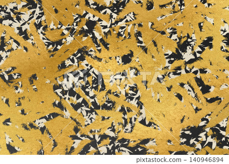 Black Japanese paper with a gold pattern Black Japanese paper with a gold pattern 140946894