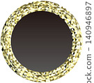 Golden circular emblem vector illustration 140946897