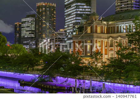 大阪夜景,中之島,大阪市中央公會堂,大阪府大阪市 大阪夜景,中之島,大阪市中央公會堂,大阪府大阪市 140947761