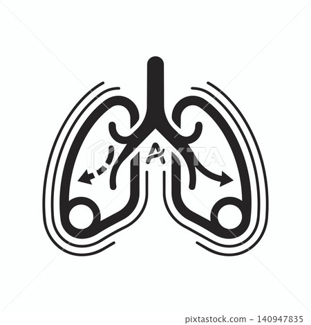Human lungs anatomy breathing process icon with breathing respiration respiratory pulmonary pulmonology bronchial Human lungs anatomy breathing process icon with breathing respiration respiratory pulmonary pulmonology bronchial 140947835