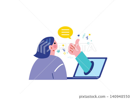 Illustration of a woman in remote work Illustration of a woman in remote work 140948550