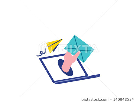 Image illustration of receiving an email Image illustration of receiving an email 140948554