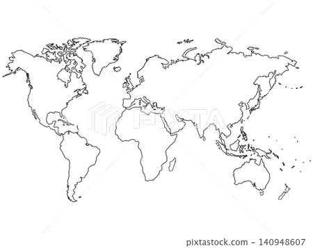世界地圖(空白地圖) 世界地圖(空白地圖) 140948607