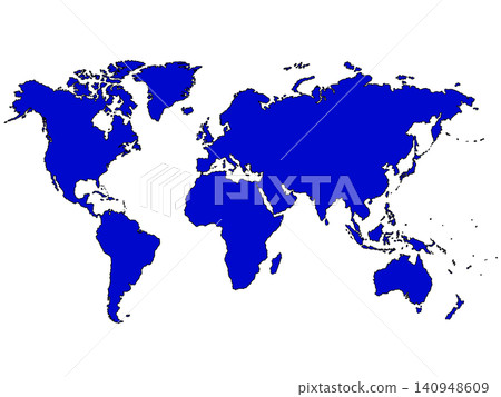 World map (with blue border) World map (with blue border) 140948609