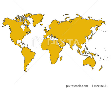 World map (with yellow border) World map (with yellow border) 140948610