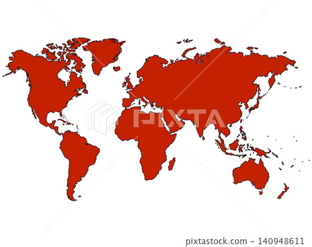 世界地圖(紅色邊框) 世界地圖(紅色邊框) 140948611
