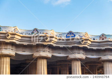 Columns of Hypostyle Room in Park Guell, Barcelona, Spain Columns of Hypostyle Room in Park Guell, Barcelona, Spain 140948764
