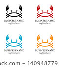 Crab logo template vector icon design 140948779
