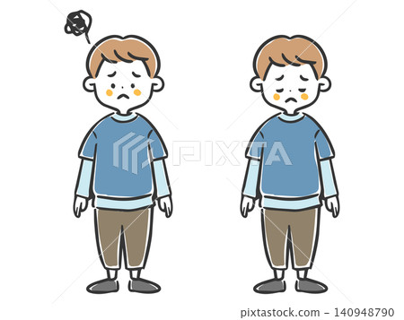 A depressed boy (full body, vector) A depressed boy (full body, vector) 140948790