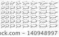 A set of vector illustrations of various speech bubbles. 140948997