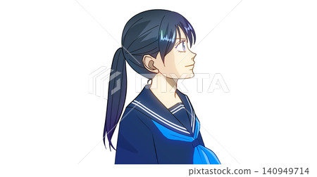 An anime-style illustration of a female student in a sailor uniform, against a white background. An anime-style illustration of a female student in a sailor uniform, against a white background. 140949714