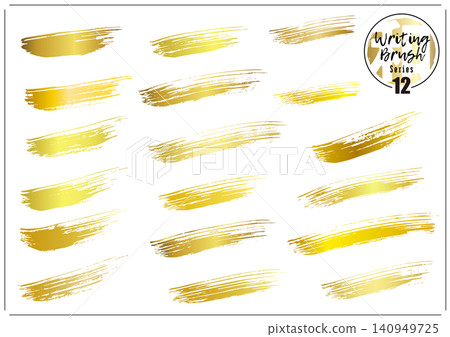 Wave, brush, brush, brush set golden 140949725