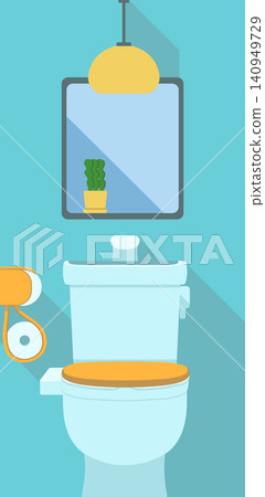 Illustration of a flat toilet Illustration of a flat toilet 140949729