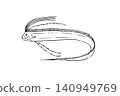 Line art illustration of a oarfish on a white background 140949769